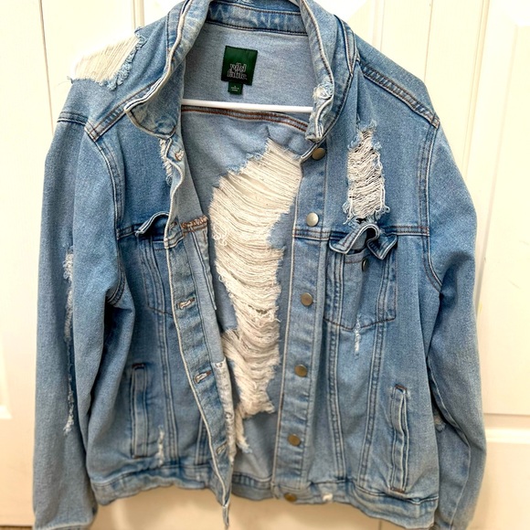Distressed denim jacket - Picture 2 of 2